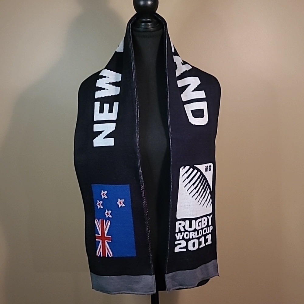 RUGBY WORLD CUP 2011 Vintage Official New Zealand Fan Knit Scarf